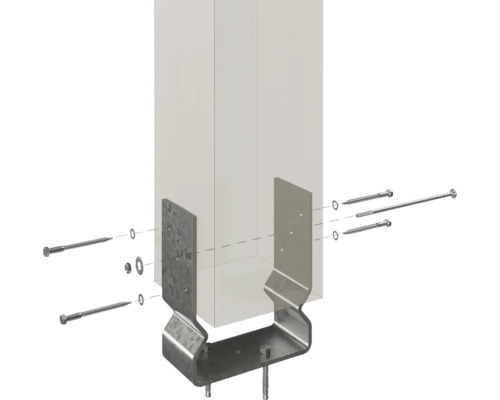 Paalhouder met schroeven voor houten constructie