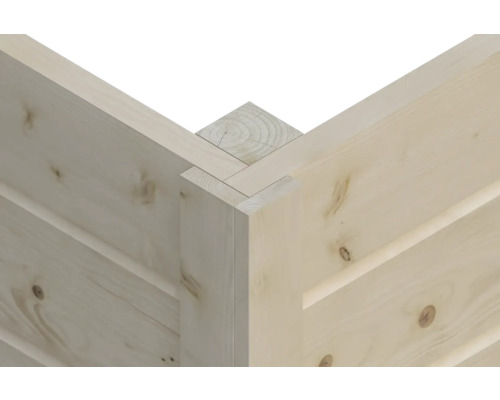Detailaanzicht hoekverbinding van hout