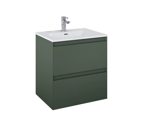 Wastafelonderkast met twee laden en opzetwastafel