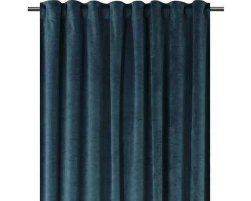 Blauw decoratief gordijn van stof met oogjes