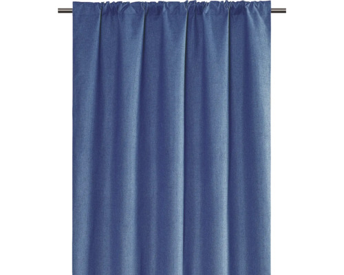 Blauw gordijn met rimpelband