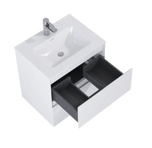 Wastafelmeubel met open lade en wastafel
