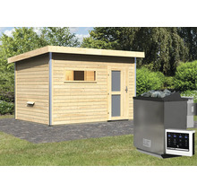 Houten sauna met saunakachel