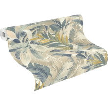 Rol behang met tropisch bladerenmotief