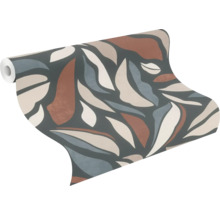 Rol behang met abstract bladmotief