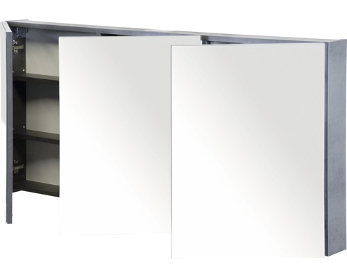 Spiegelkast met twee deuren, gedeeltelijk geopend