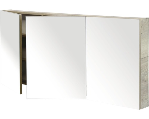 Spiegelkast met drie deuren en houten decor