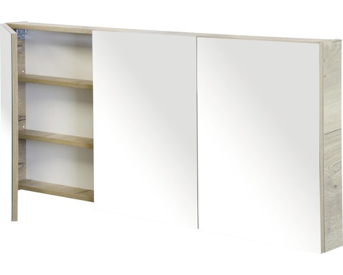 Spiegelkast met twee deuren en open planken