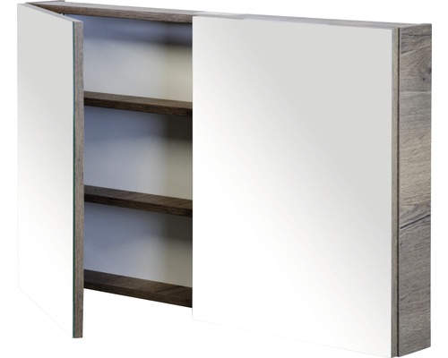 Spiegelkast met twee deuren en legplanken