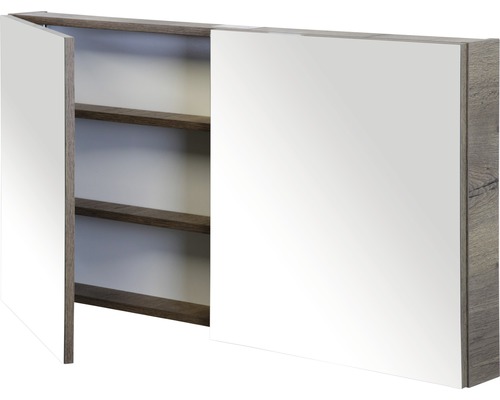 Spiegelkast met houtlook en opbergplanken
