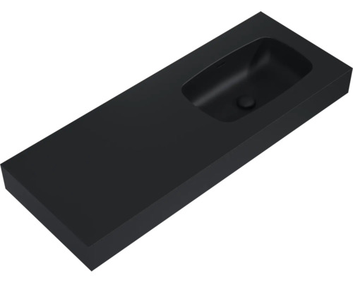 Zwarte opzetwastafel voor de badkamer