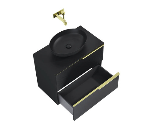 Wastafelcombinatie met opzetwastafel, onderkast met lade en kraan