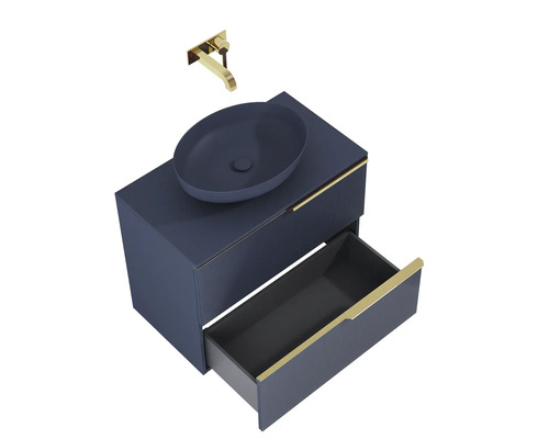 Wastafelmeubel met opzetwastafel, kraan en lade