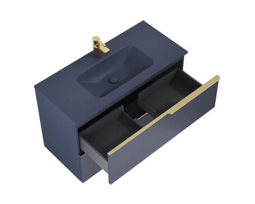 Wastafelonderkast met wastafel en lades