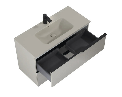 Wastafelmeubel met lade en kraan