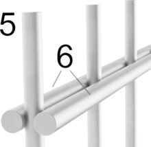 Detail van een handdoekrek met stangen