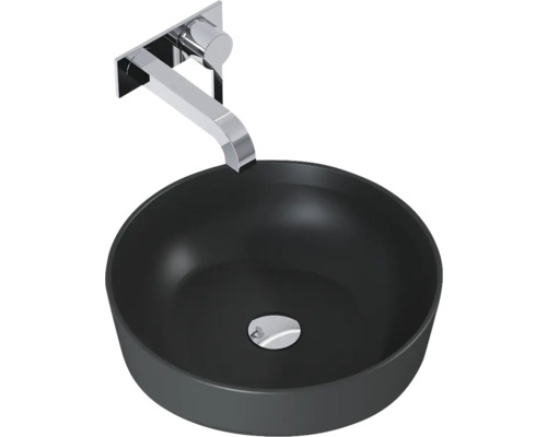 Zwarte waskom met kraan