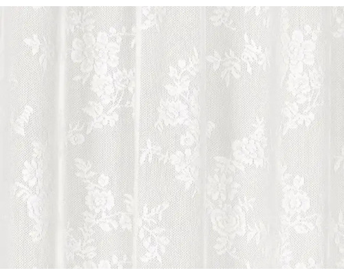 Gordijn van wit kant met bloemmotief
