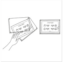 Illustratie van menuborden van acrylglas