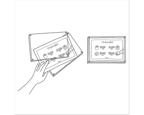 Illustratie van menuborden van acrylglas