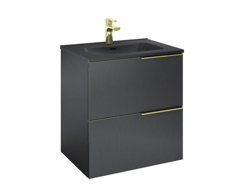 Wastafelonderkast met twee laden en kraan