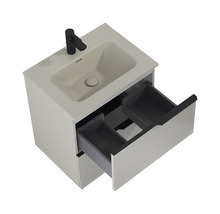 Wastafelmeubel met open lade en kraan