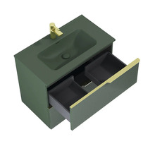 Wastafelonderkast met open ladesysteem en opzetwastafel