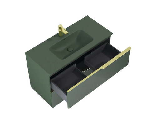 Wastafelonderkast met lades en kraan