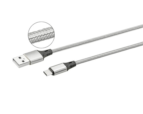 USB-A- naar USB-C-kabel met gevlochten omhulsel