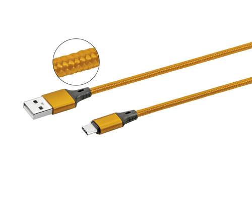 USB-C-kabel naar USB-A-stekker met gevlochten kabelmantel