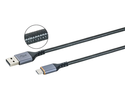 USB-kabel met USB-A-stekker en USB-C-stekker