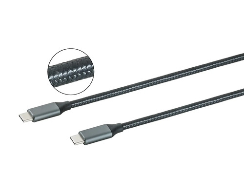 USB-C naar USB-C oplaadkabel met textielommanteling