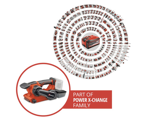 Weergave van de Power X-Change familie met Einhell Logo