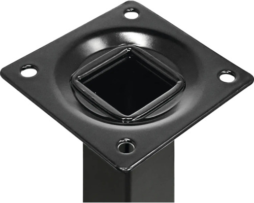 Metalen meubelpoot met montageplaat en vierkante doorsnede