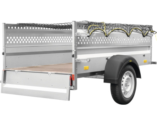 Eénassige aanhangwagen met ladingzekeringsnet