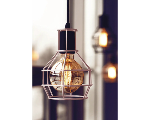Hanglamp met metalen beschermrooster