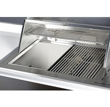 Roestvrijstalen grill met grillrooster en warmhoudrooster