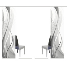 HOME FASHION Paneelgordijn Wuxi grijs 60x245 cm set van 4