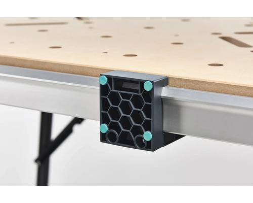 Werkbankaccessoire bevestigingselement voor montage op een werkbank