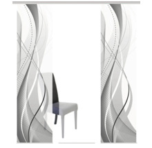 HOME FASHION Paneelgordijn Wuxi grijs 60x245 cm set van 3