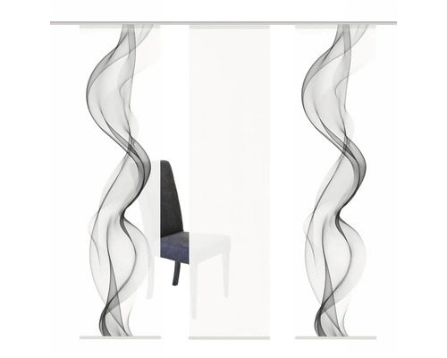 Schuifgordijn met abstract patroon voor een stoel