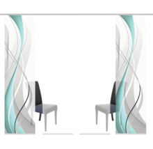 HOME FASHION Paneelgordijn Wuxi petrol 60x245 cm set van 4