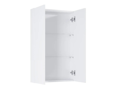 Open witte hangkast met twee planken