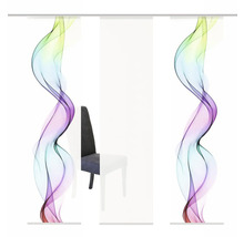 HOME FASHION Paneelgordijn Alberta wit/paars 60x245 cm set van 3