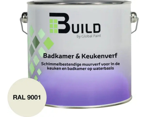 Emmer badkamer- en keukenverf met RAL 9001 kleur