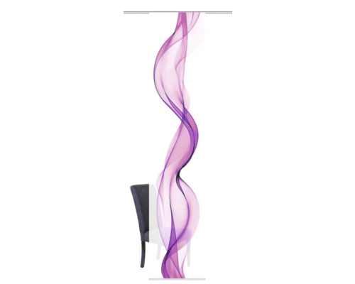 Roll-up display met abstract design en stoel