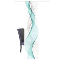 HOME FASHION Paneelgordijn Opalia wit/turquoise 60x245 cm