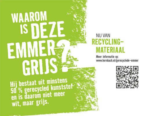 Informatie over emmers gemaakt van gerecycled materiaal