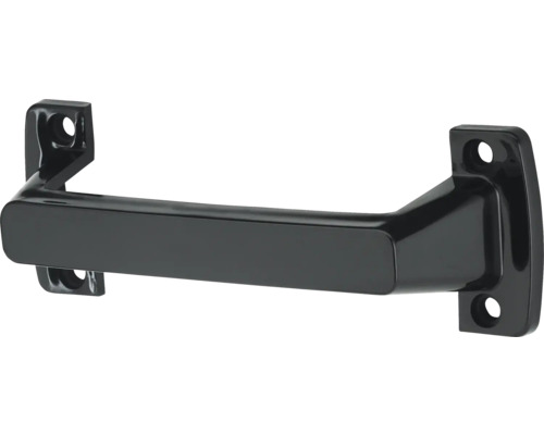 Zwarte deurkruk met bevestigingsplaat