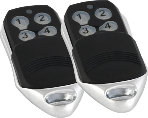 Twee draadloze afstandsbedieningen voor garagedeuraandrijvingen